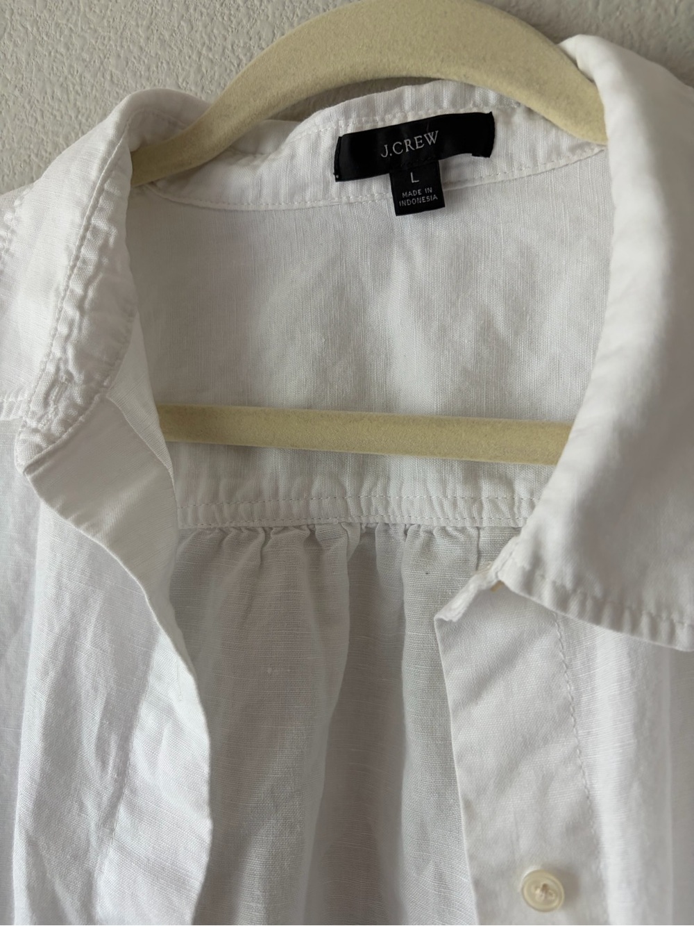 J Crew White Linen Cotton Long-Sleeve Button-Up Swim Cover Up Shirt - Picture 3 of 8